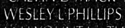 Phillips's name inscribed on the Wall